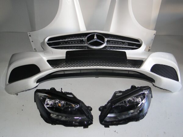 MERCEDES C KLASA W205 ZDERZAK MASKA BŁOTNIKI LAMPA