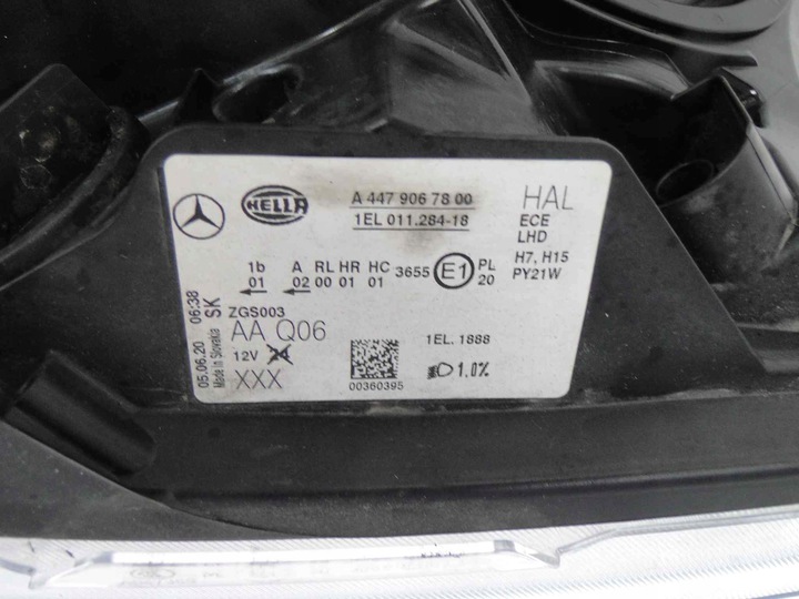 MERCEDES VITO V KLASA W447 W448 LAMPA PRAWA H7 - obrazek 9