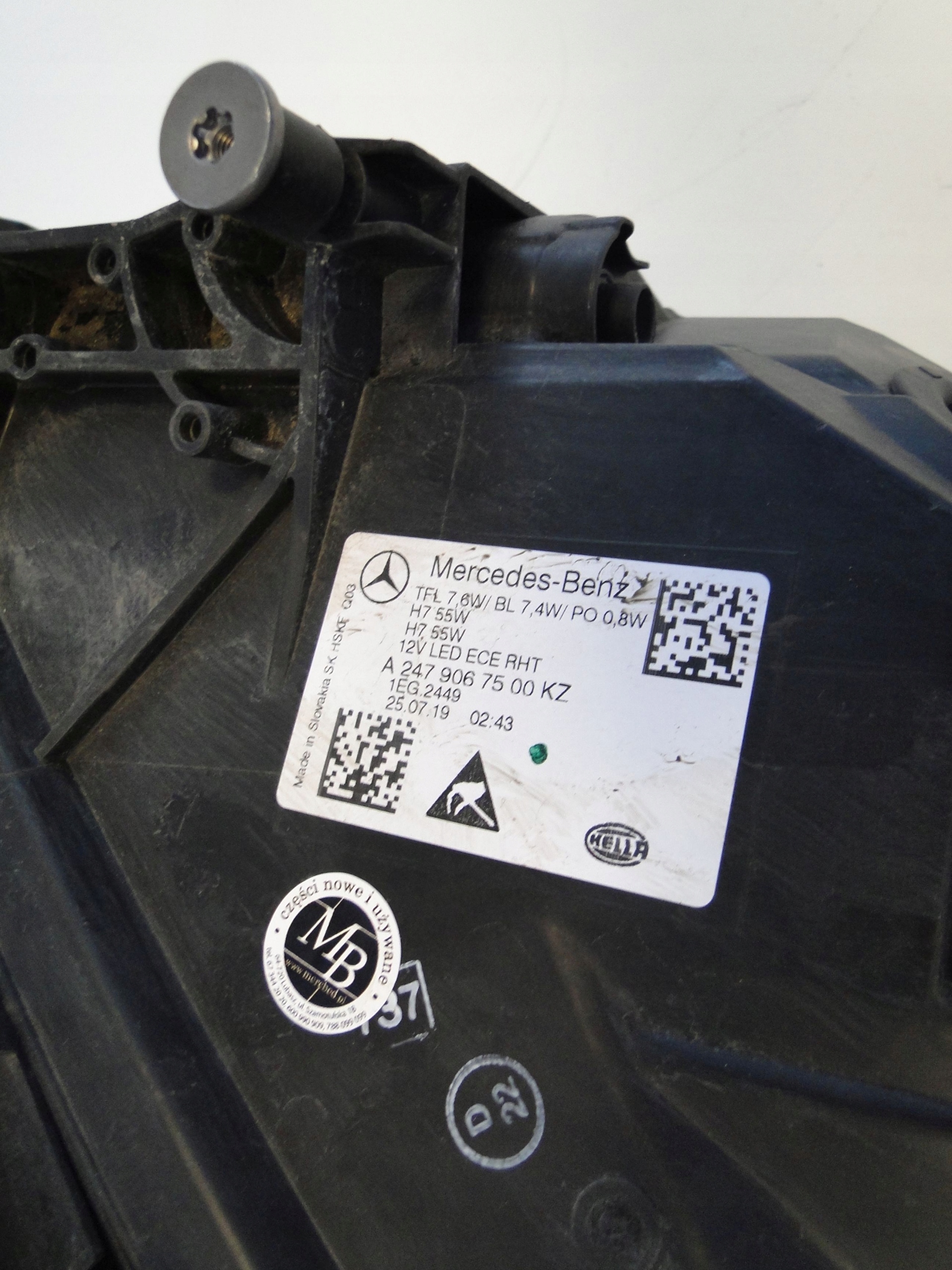 MERCEDES B KLASA W247 247 LAMPA ZWYKŁA LEWA H7 REFLEKTOR LEWY - obrazek 10