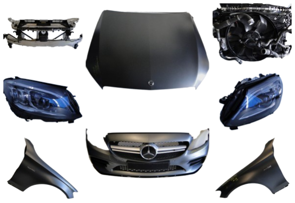 MERCEDES C KLASA C205 205 43 AMG LIFT ZDERZAK MASKA BŁOTNIK PAS CHŁODNICA LAMPA KOMPLET SZARY 297