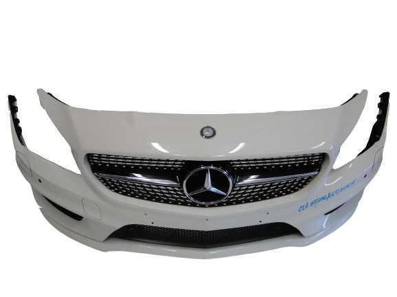 MERCEDES ZDERZAK PRZEDNI AMG NA PTS SPRYSKIWACZE BIAŁY 650 CLA 117 C117 X117 W117 PRZED LIFTEM
