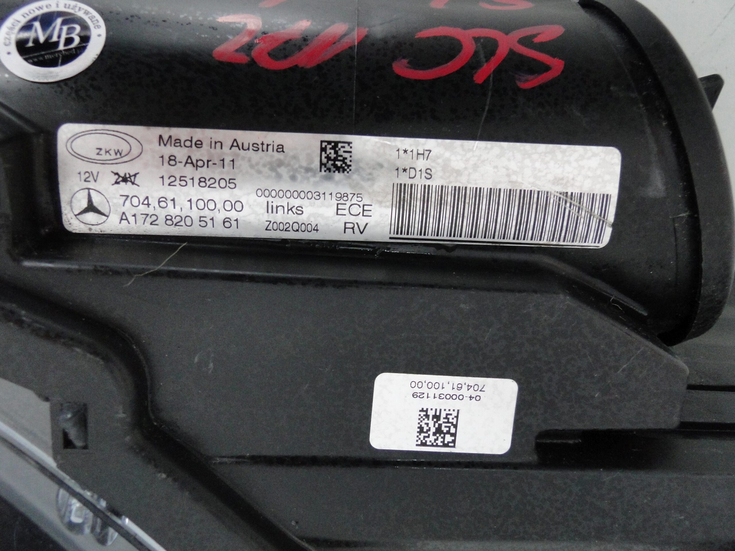 MERCEDES LAMPA LEWA XENON BI-XENON KSENON EUROPA SLK R172 172 - obrazek 8